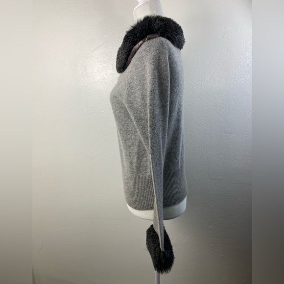 Garnet Hill Lambswool Angora Rabbit Hair Sweater Gray Women’s Medium - Picture 3 of 13